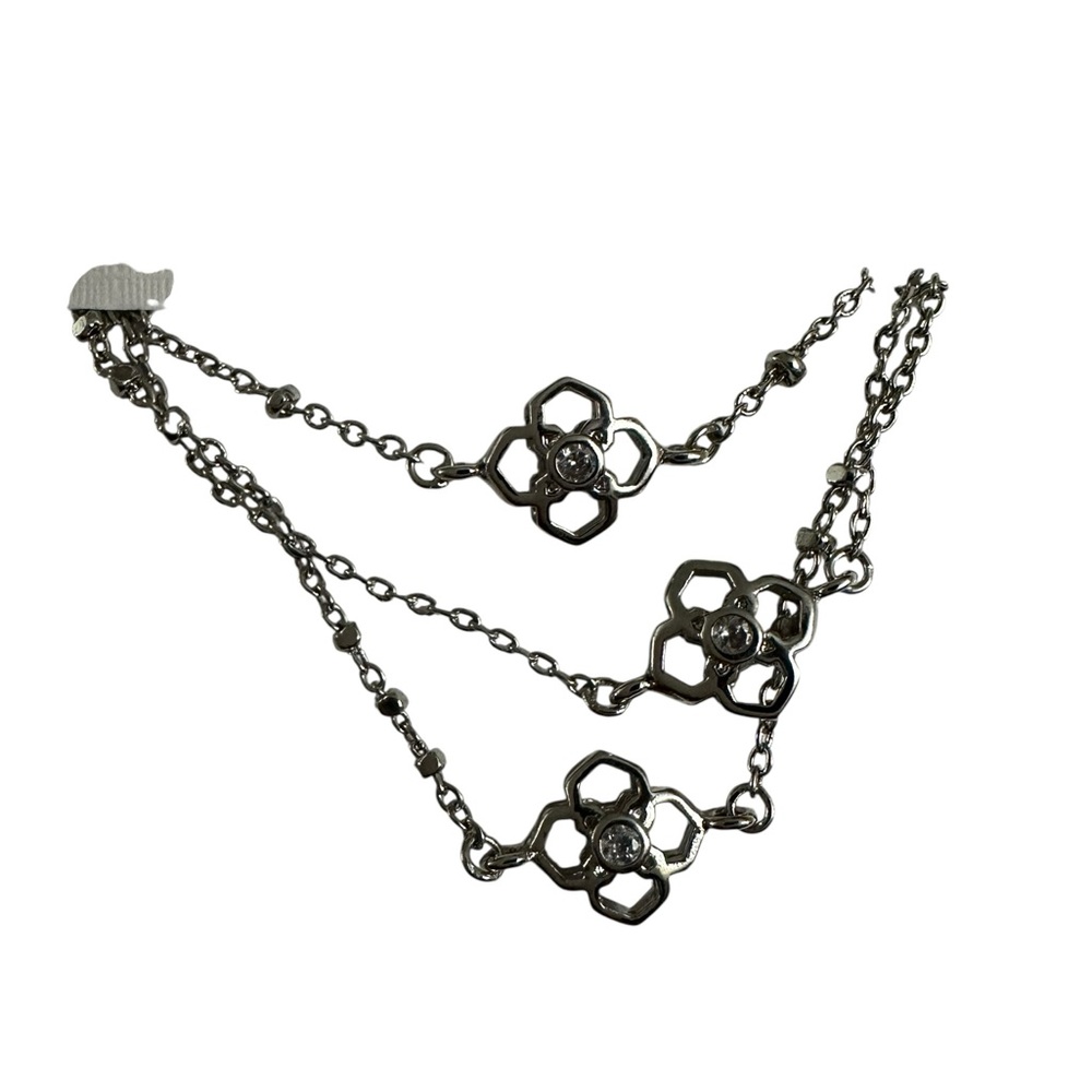 Kendra Scott Rue Multi-Strand Bracelet, Rhodium-Plated NWT & Pouch - Picture 4 of 7